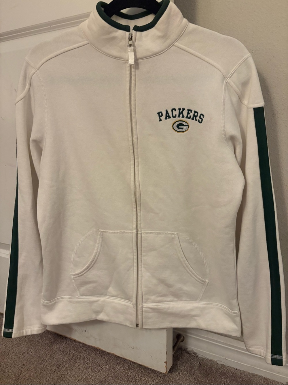 NFL White and Navy Team Apparel Womens Hoodie Label
